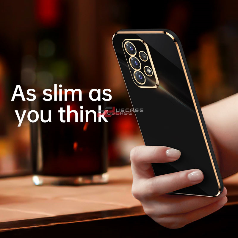 PlusCase for Samsung Galaxy A53 5G 6D Plating Soft Case Lens Protector Square Frame Silicone Glossy Shockproof Phone Back Cover