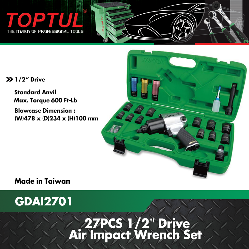 Toptul Air Impact Wrench Set 1/2 Drive Months Factory Warranty