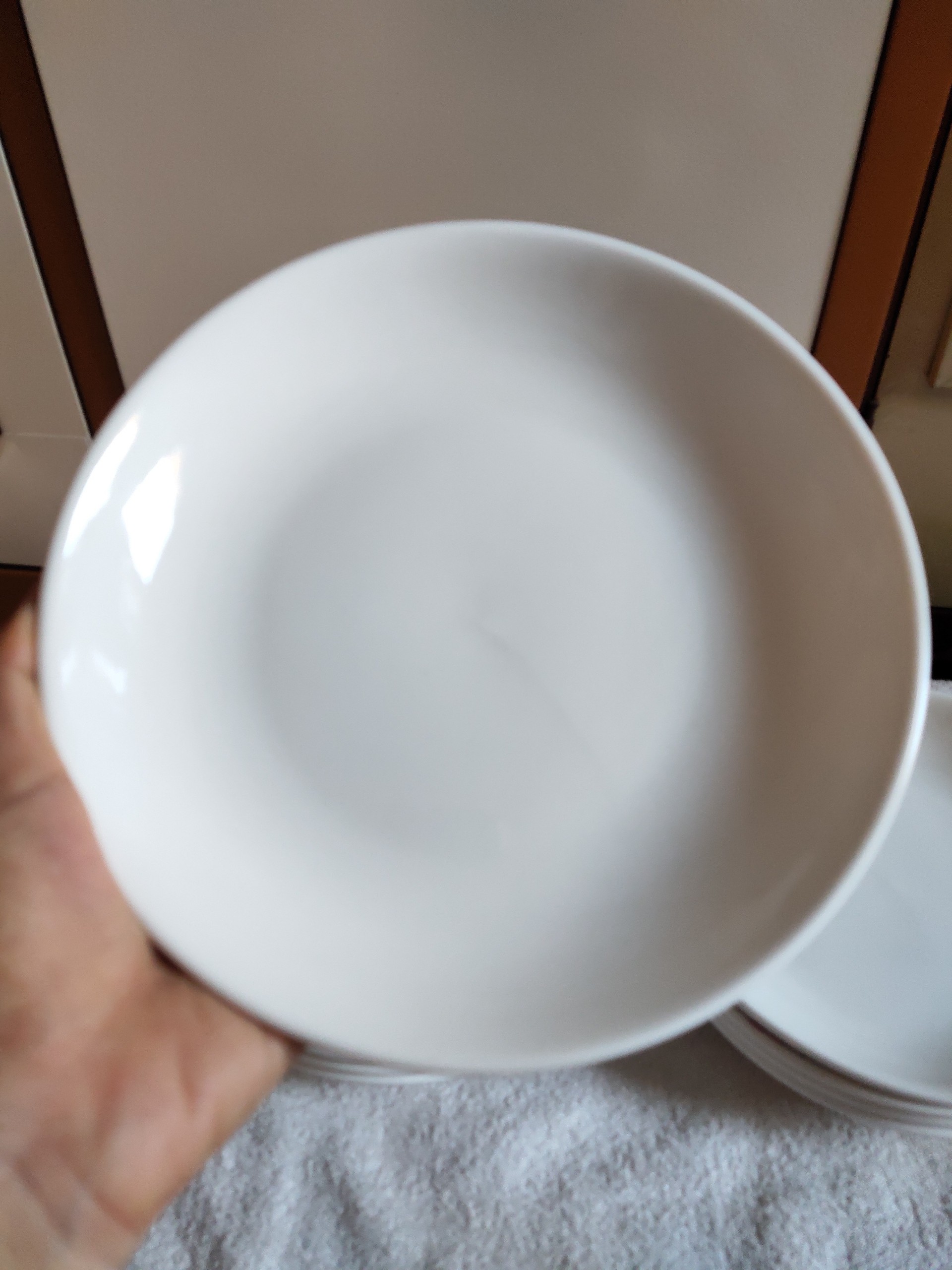 Bộ 6 dĩa sứ trắng cao cấp, kích thước 20cm