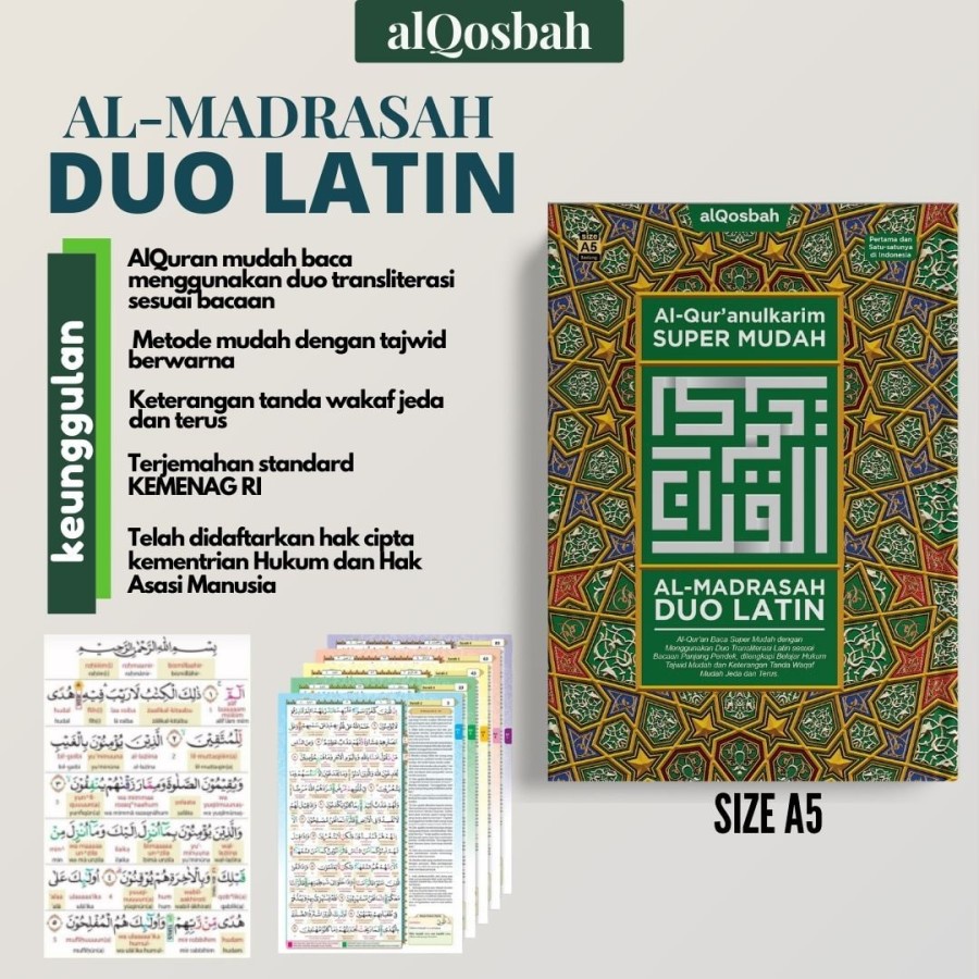 Al Quran Al Madrasah Duo Latin Super Mudah (Size A5) (Transliteration ...