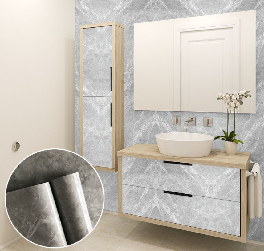 5m Decal giả đá tráng nhôm dán bếp khổ 60cm có keo sẵn 002