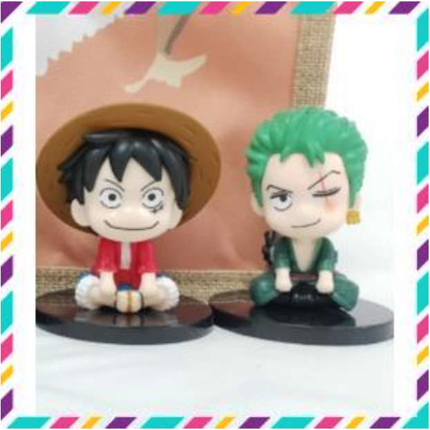 Mô hình onepice, luffy zoro chibi siêu đẹp, bộ sưu tập nhân vật, decor - tượng onepiece cao 6,5 cm