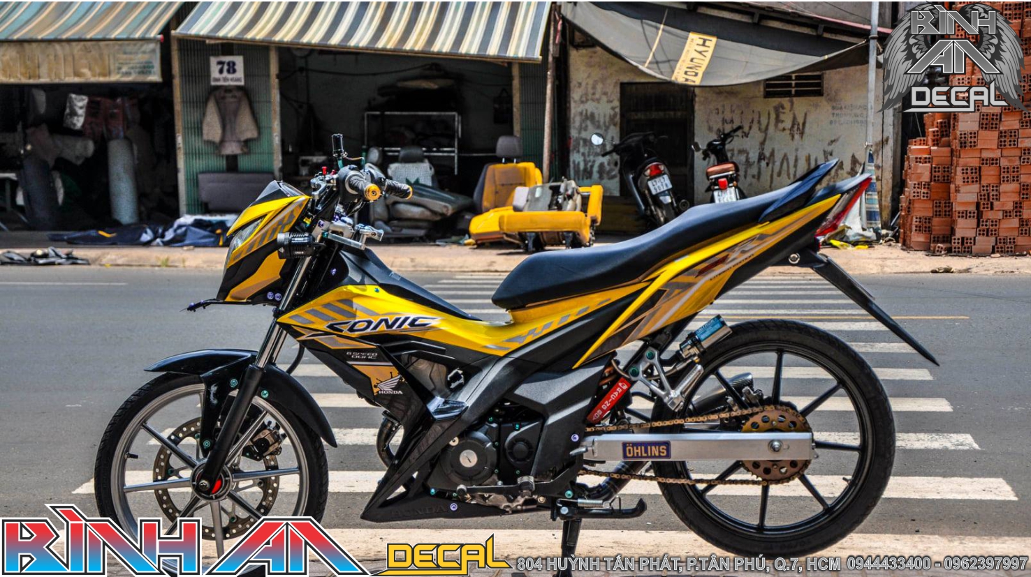 Tem rời sonic 150 - vàng đen