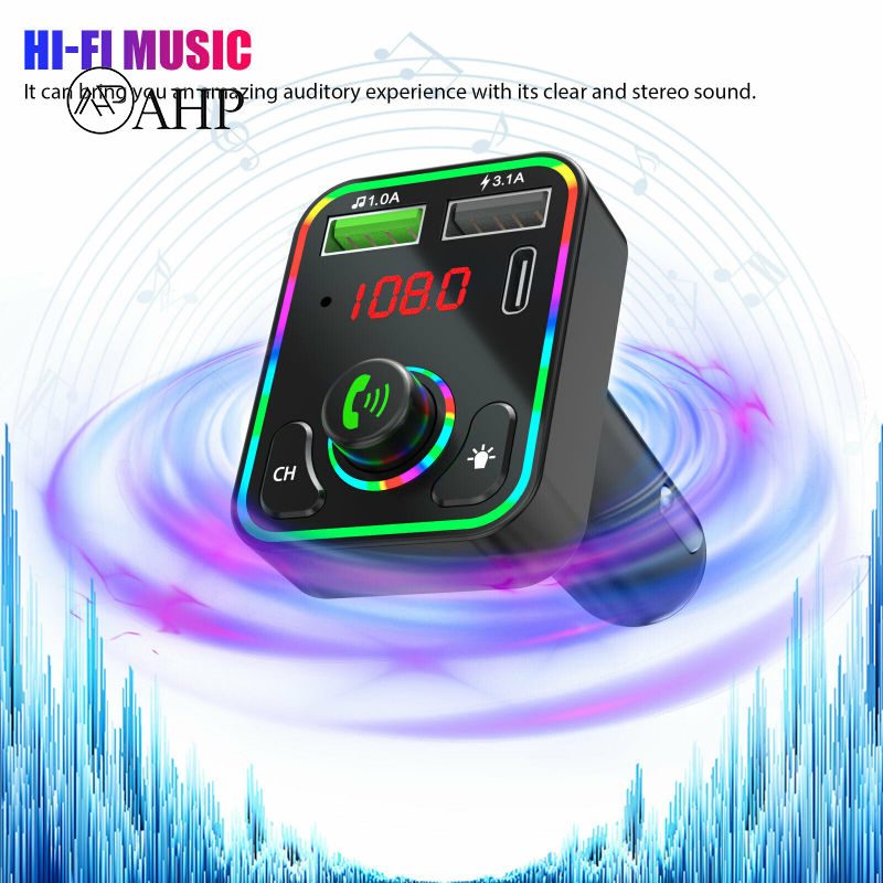 Fansuq 【hàng có sẵn】📣F3 Bluetood-Tương Thích phát FM trên xe ô tô MP3 Đài Phát Thanh U Đĩa Âm Nhạc Máy Nghe Nhạc Bộ chuyển đổi không dây Kit Pd Nhanh Chóng Sạc Hands-Free Cuộc Gọi Receiver
