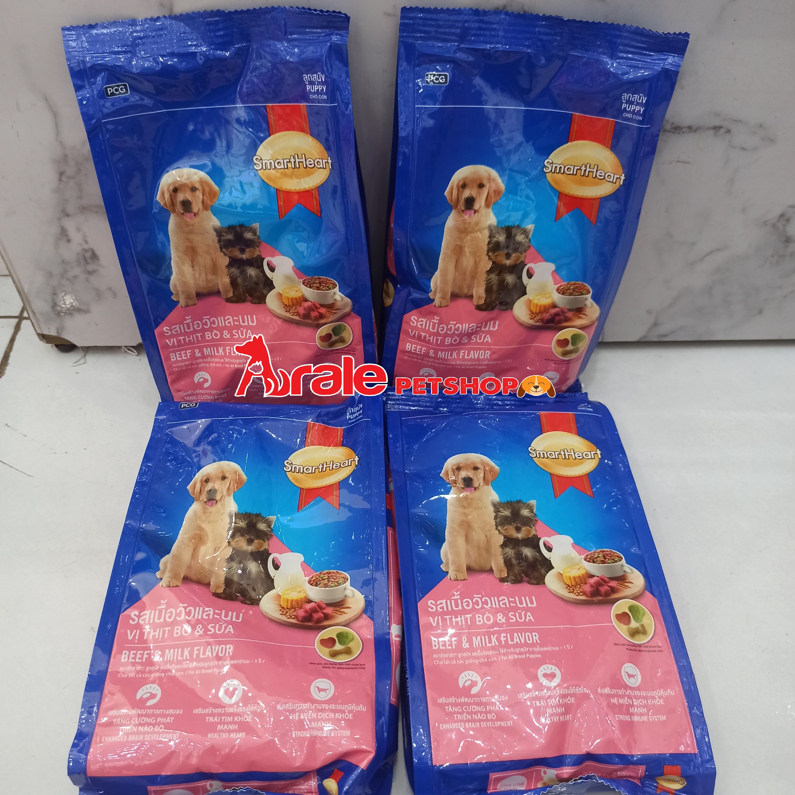 THỨC ĂN HẠT SMARTHEART CHO CHÓ CON - VỊ THỊT BÒ & SỮA