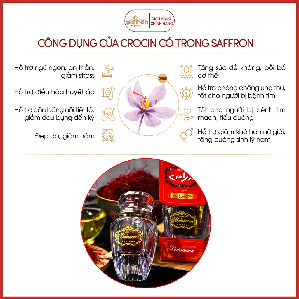 Nhụy Hoa Nghệ Tây SAFFRON BAHRAMAN SAMPLE 0,1Gr