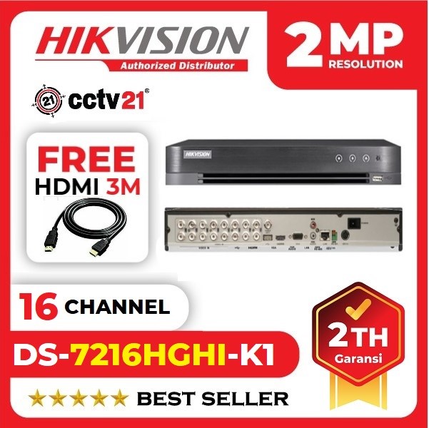 DVR16CH 2MP HIKVISION DS-7216HGHI-K1 Free HDMI 3M Harga Lagi Promo