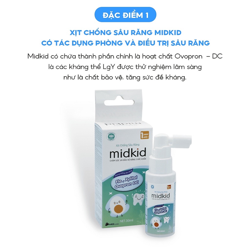 Kem Đánh Răng Dạng Xịt Chống Sâu Răng Midkid 30Ml