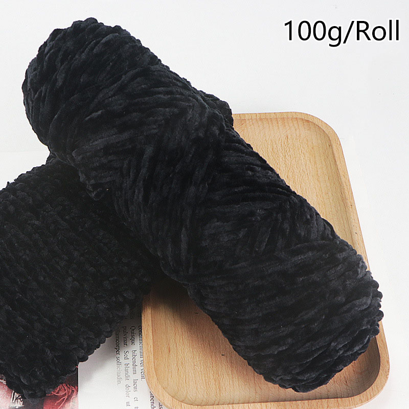 U2y7 100g/roll Line Threads Velvet Yarn Chenille Yarn Baby Plush Yarn Crochet Yarn Polyester DIY To Knit Needlework Soft Sarf
