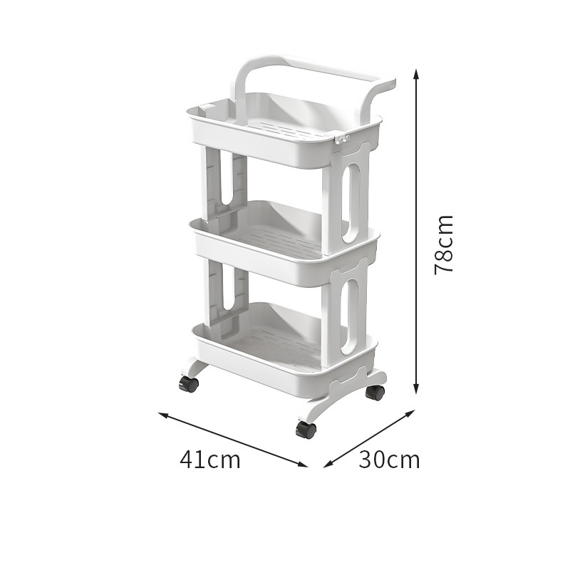 YONUO Trolley rotating rack kitchen bathroom mobile snacks bathroom multi-storey bedroom bedside storage storage rack