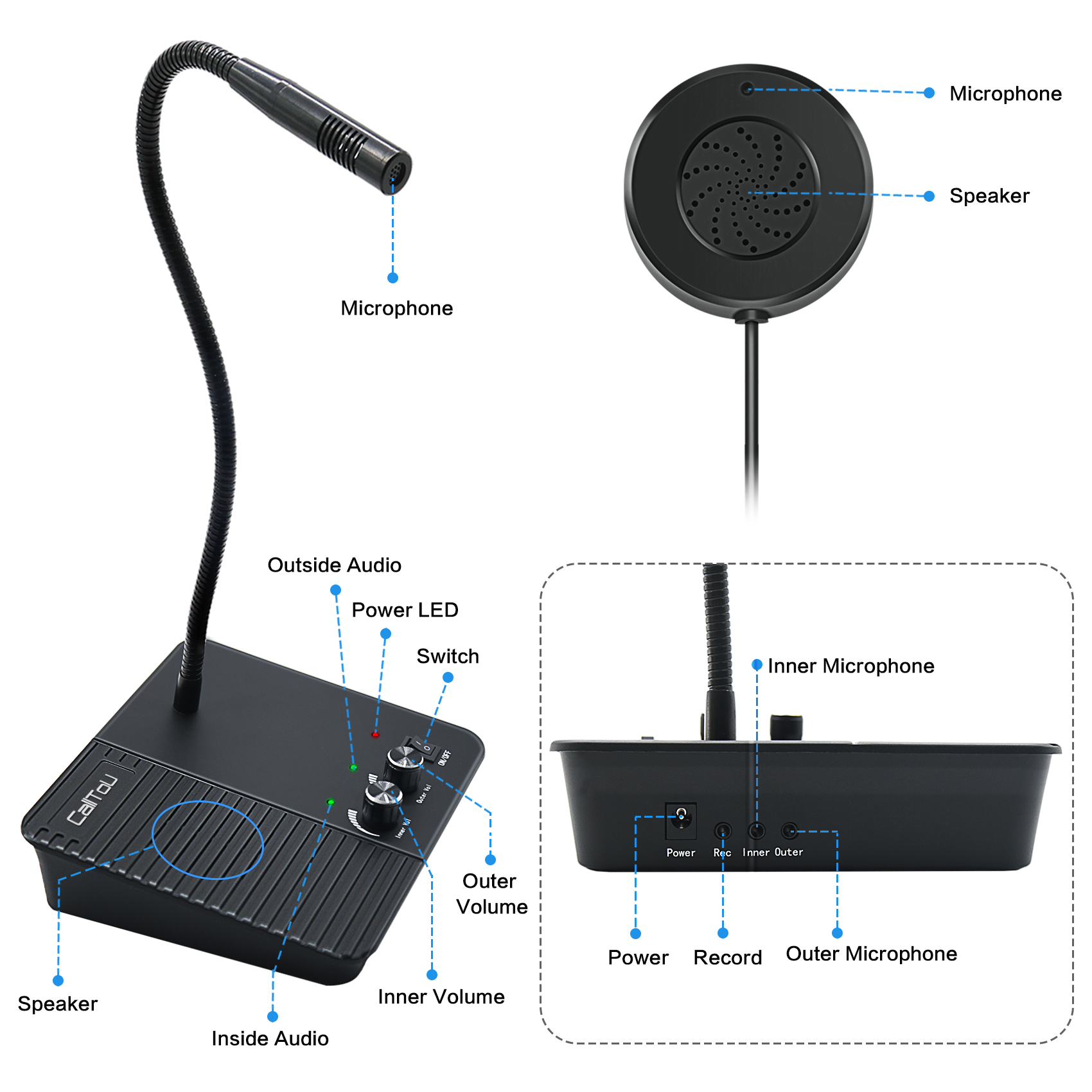 DAYTECH 2PCS Window Speaker System Window System for Bank