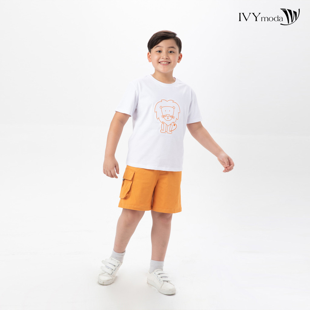 Áo thun bé trai hình sư tử IVY moda MS 57K1464
