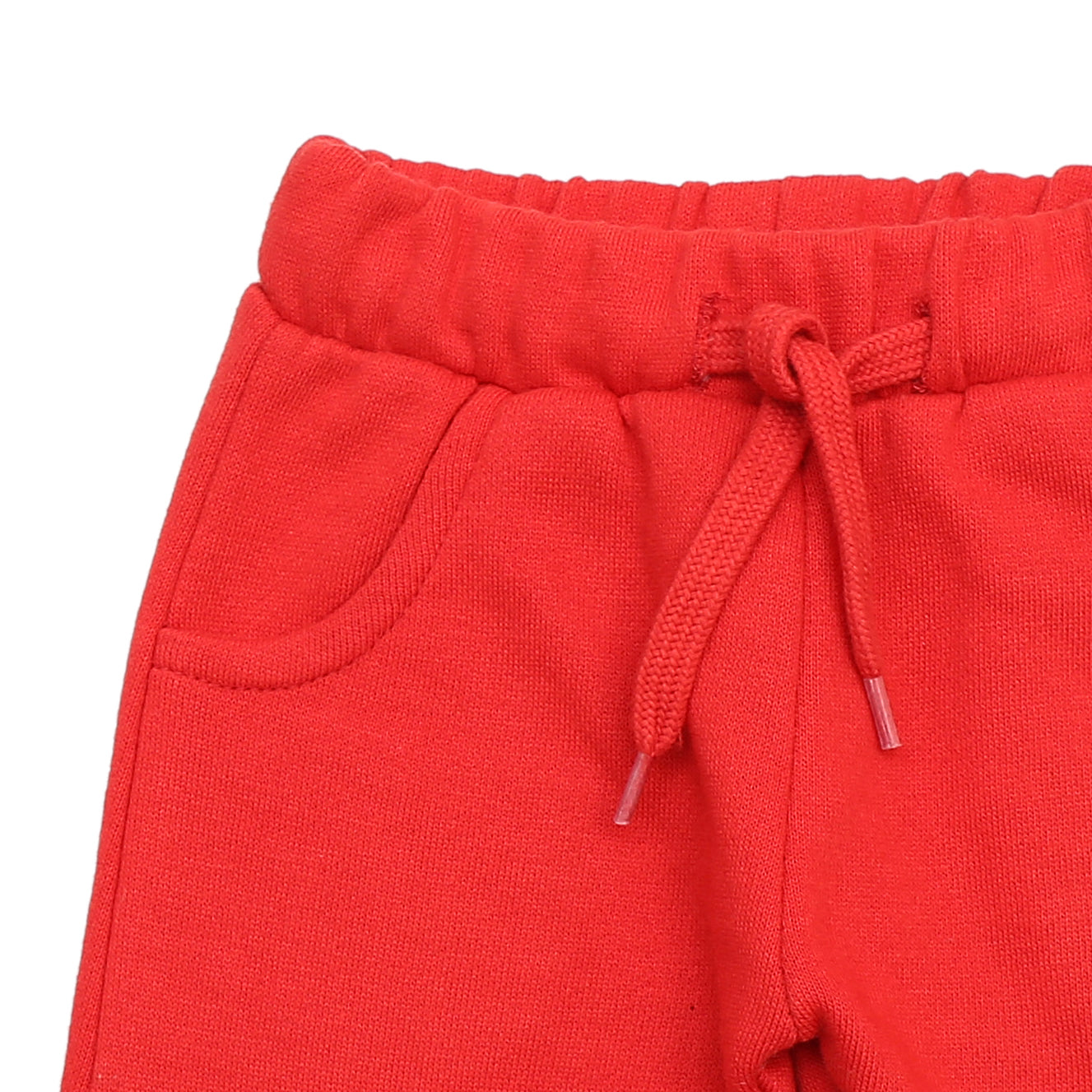 The Nest Kids Unisex Red Fleece Joggers | Comfortable & Stylish Casual Sweatpants for Boys & Girls. 