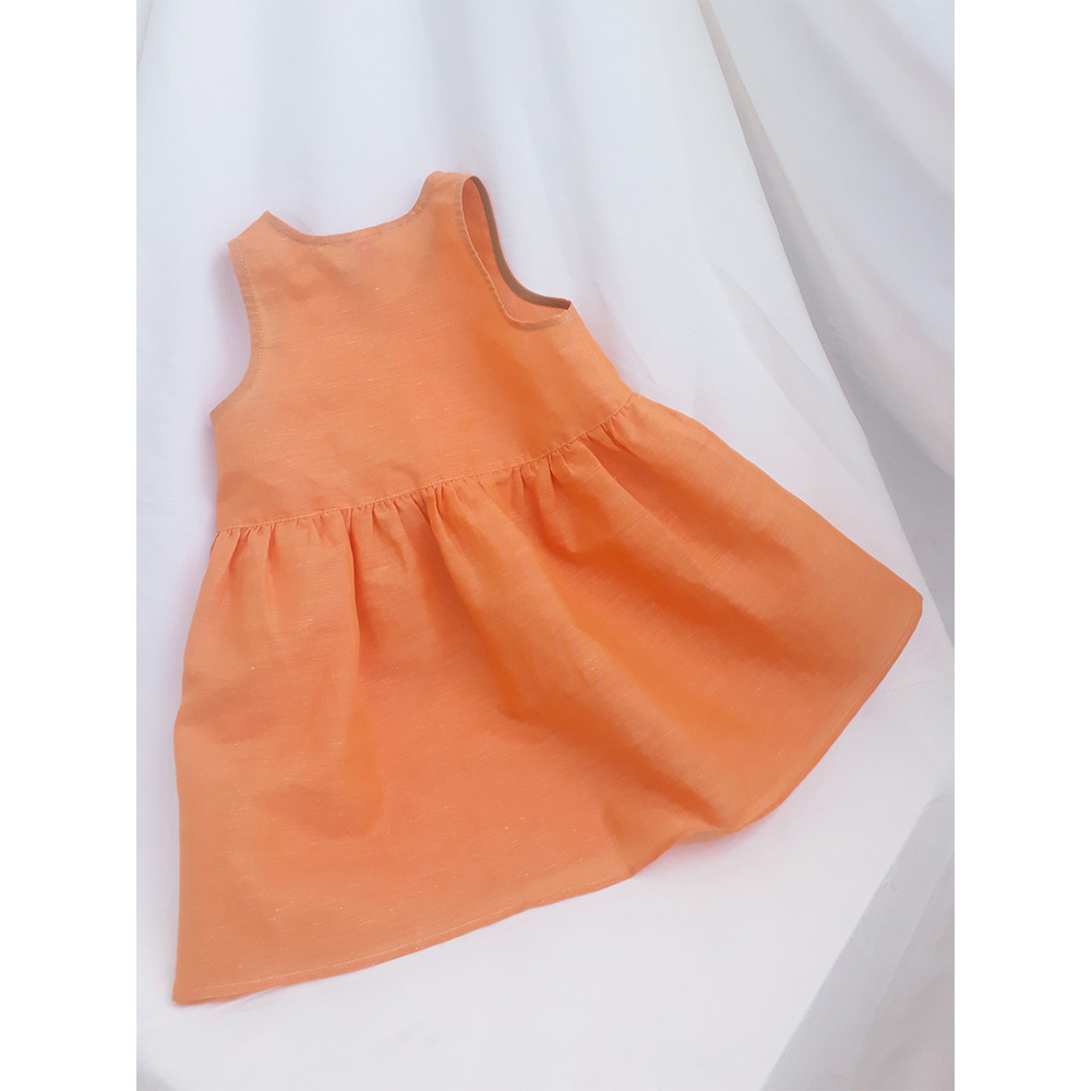 Cutieland - Đầm linen cam thêu