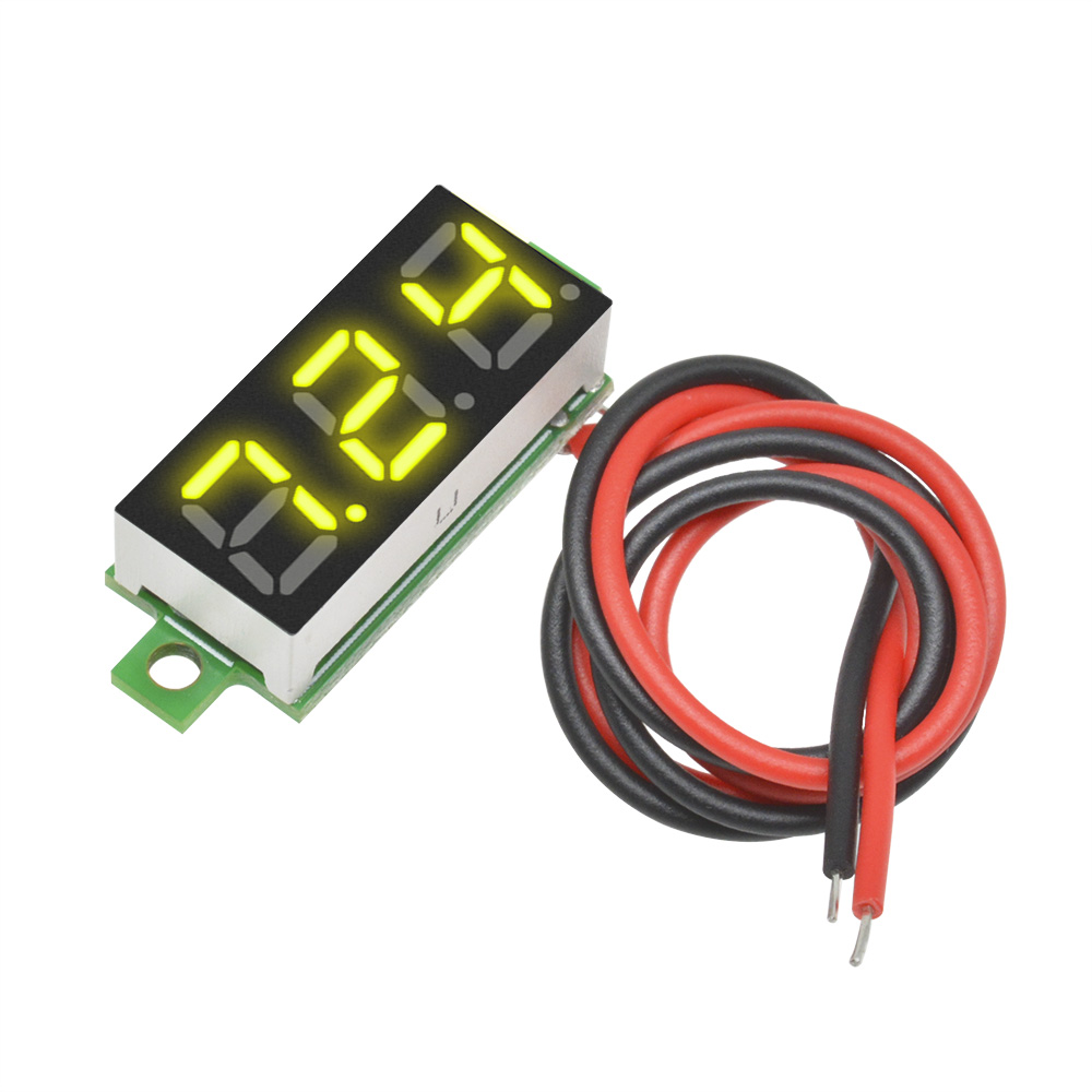 pcbfun Mini Digital DC Voltmeter 0.28 Inch Two-Wire 2.5V-30V Mini Digital DC Voltmeter Voltage Tester Meter