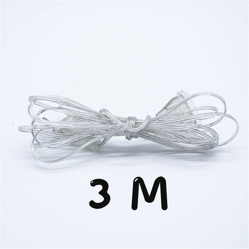 XIUZH036 Standard EU Plug Christmas Lights LED String Light Cable Plug 3M 5M Transparent Extension Cable Extender Wire Power Extension Cord Light String Extension Cord