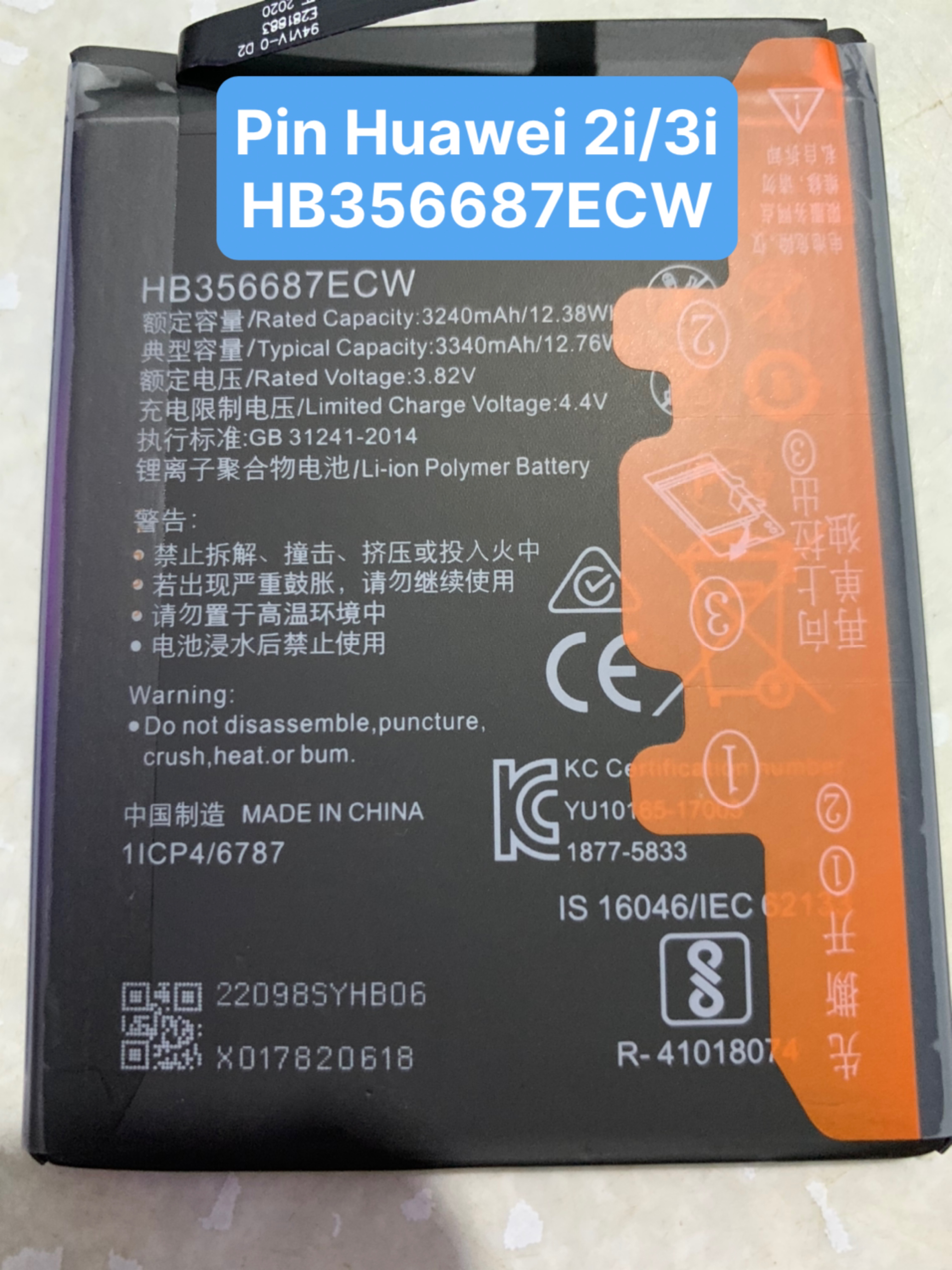 pin huawei nova 2i / nova 3i / p30 lite (zin dùng chung)