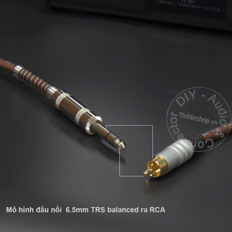 Dây 6.5mm balanced ra AV 1 cặp DIY 0.5M đến 5M - Cáp 6ly TRS sang hoa sen