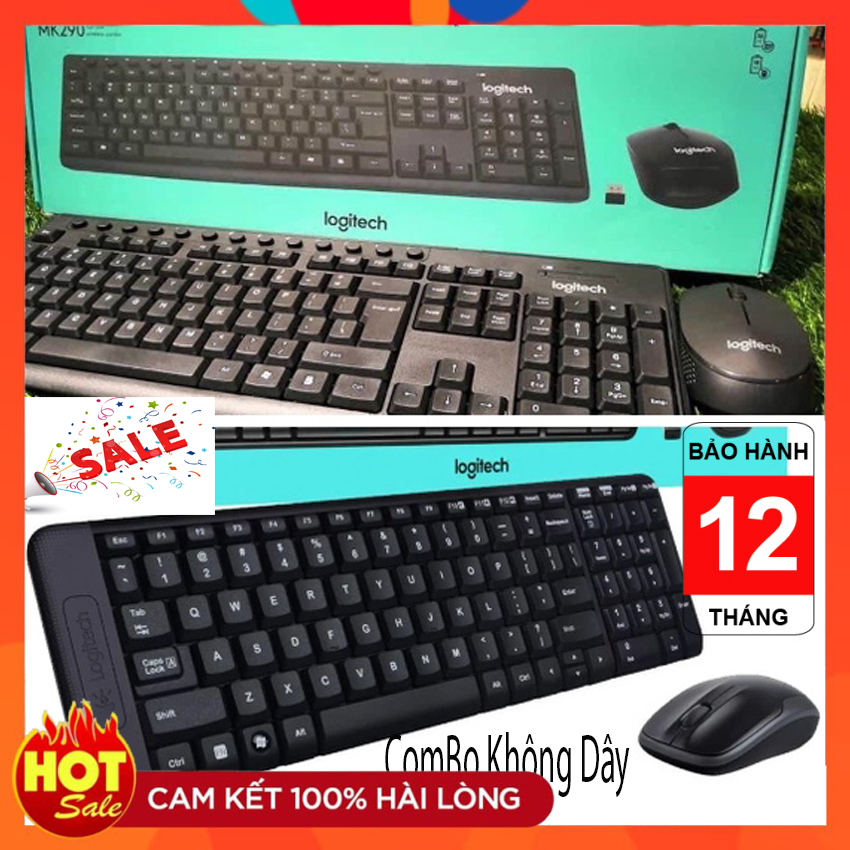 Combo bàn phím chuột không dây logitech mk290 - bàn phím không dây cao cấp kèm chuột - bảo hành 1 năm