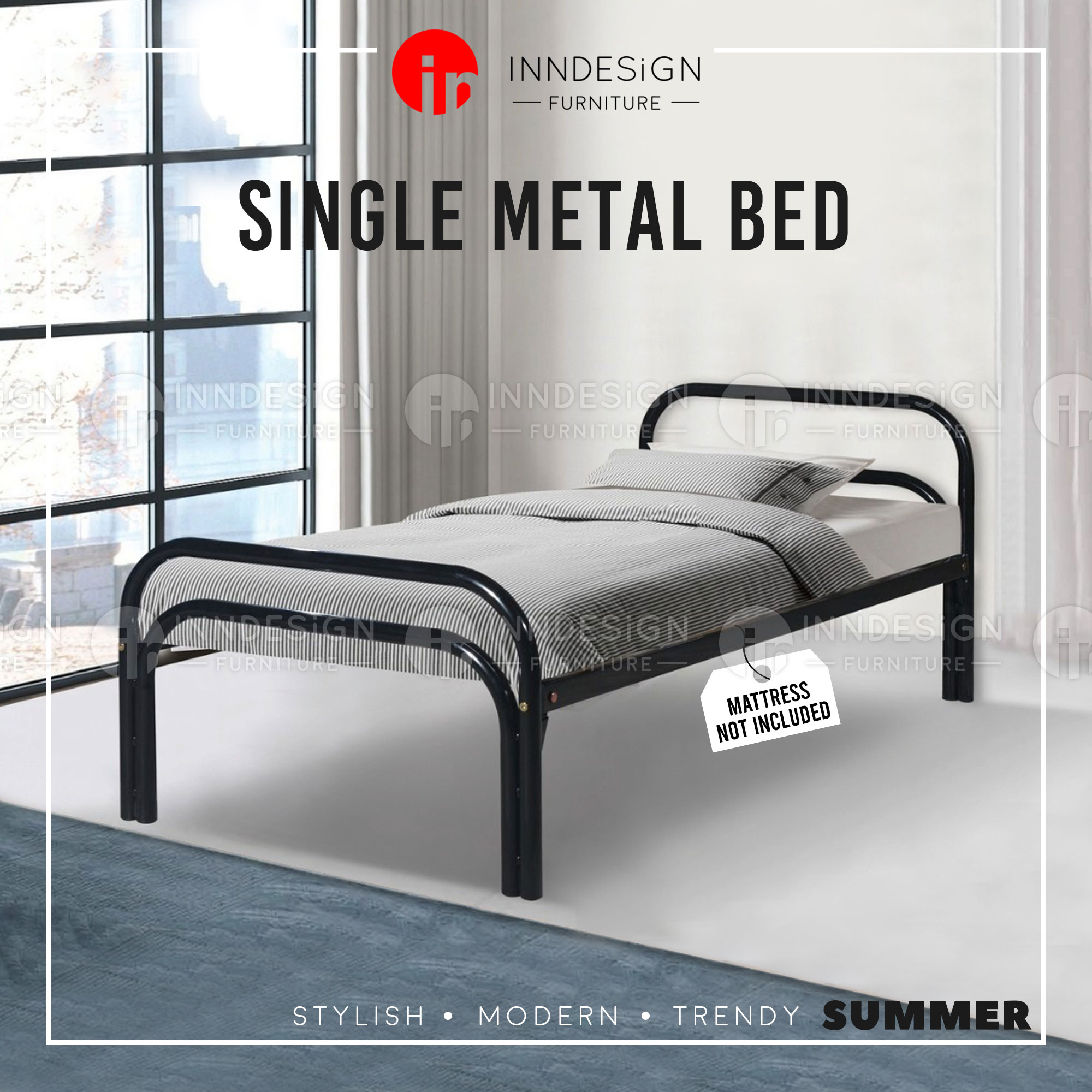 metal bed with mattress included