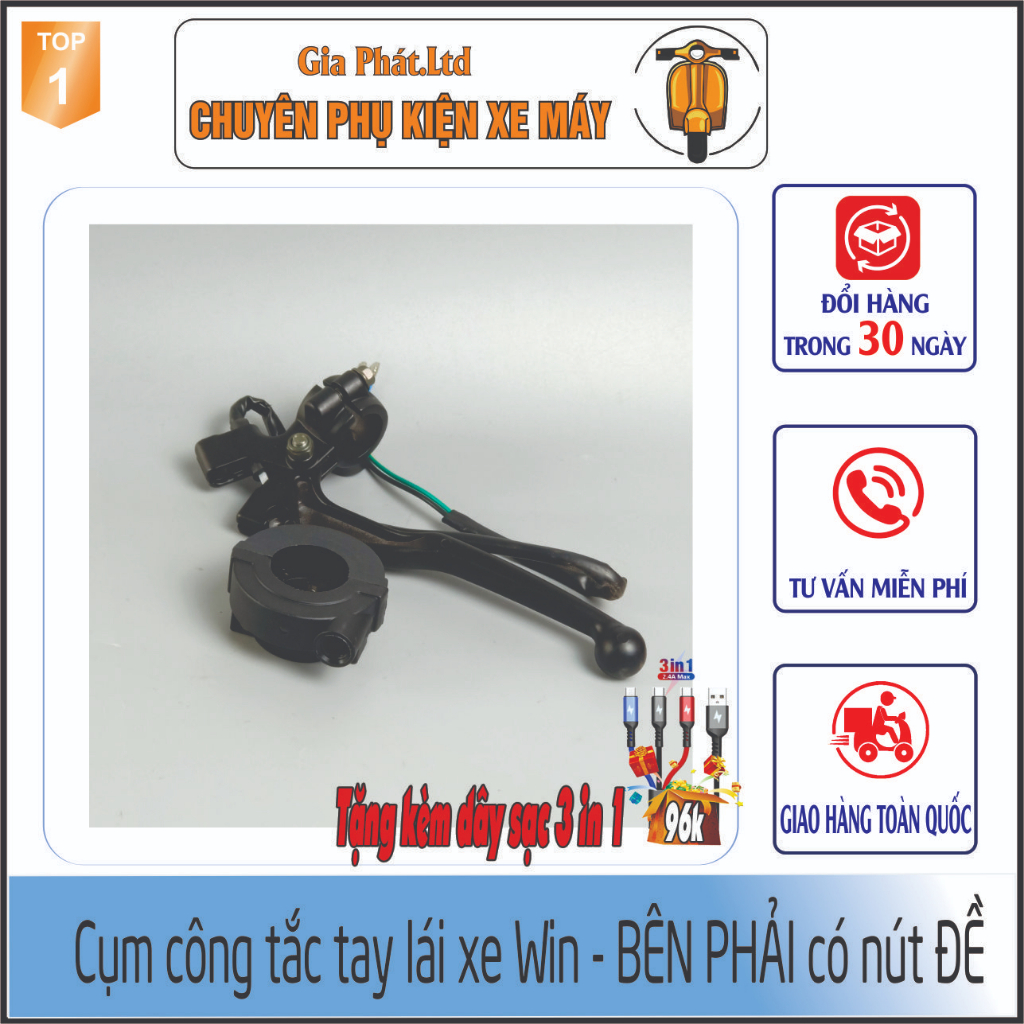 Cụm công tắc xe WIN 100  - [Kèm miễn phí dây sạc]
