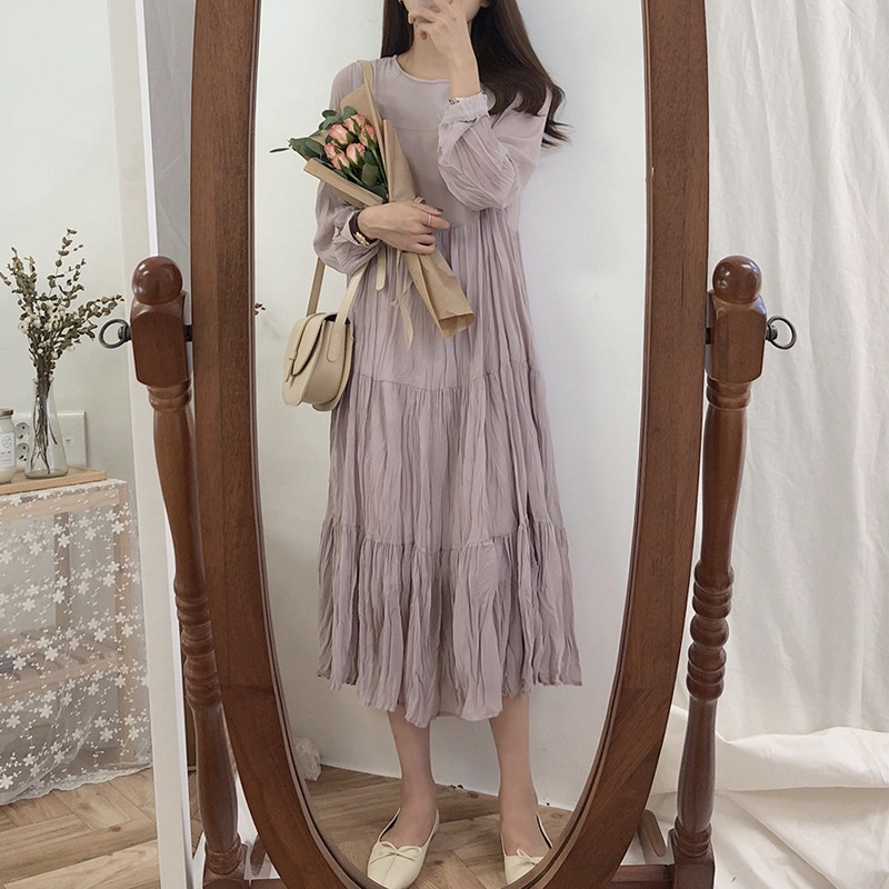Đầm chiffon hàn quốc maxi