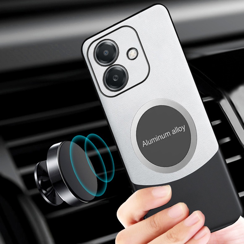 For OPPO A3 / A3X / A3i Phone case 360 Degrees Protection Leather Soft Border Anti-fingerprint Color Blocking Design Car Navigation Holder Ring For OPPO A3 A3X A3i Cover casing HP.
