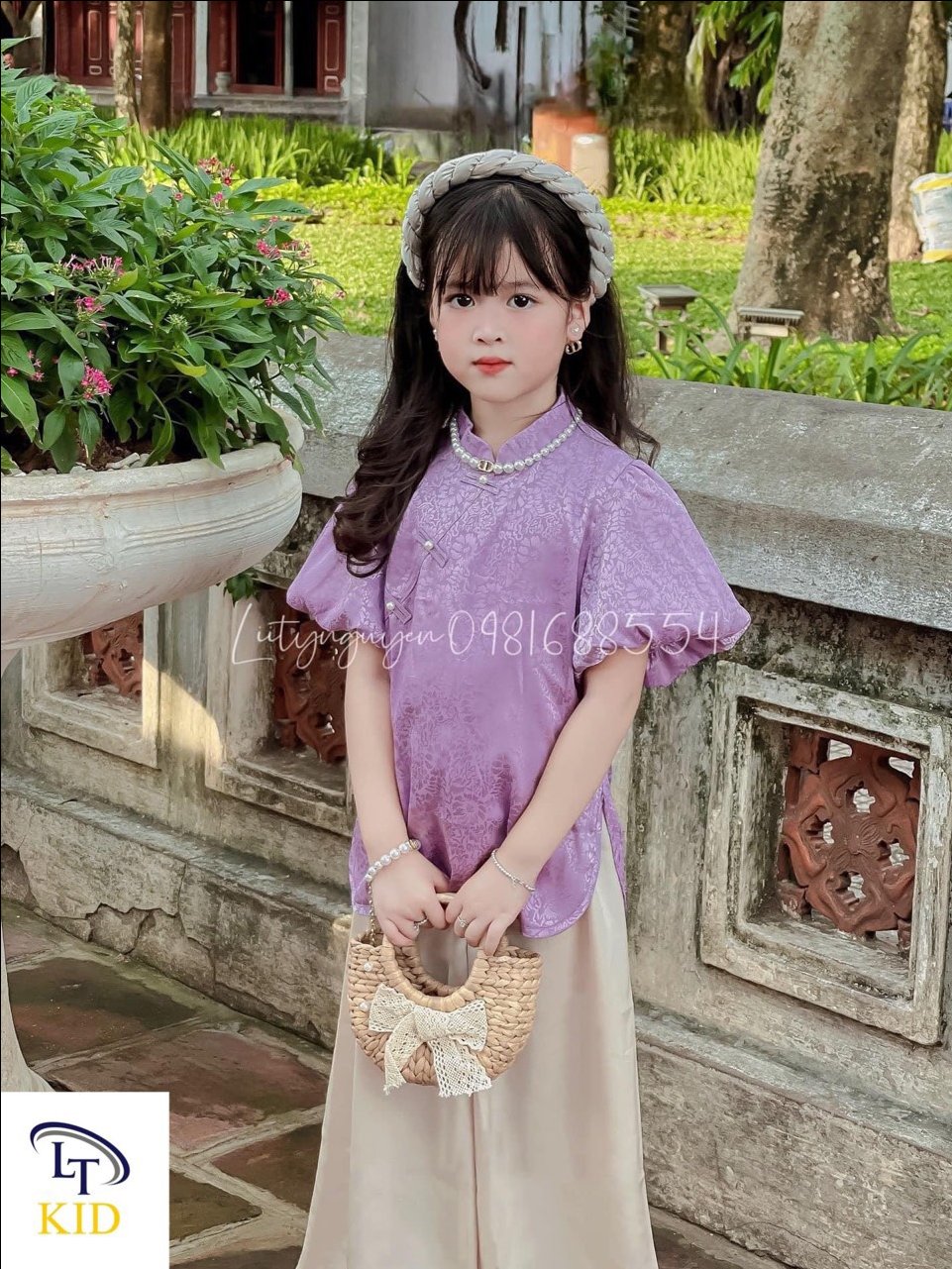 (SIZE 10-30KG) MẪU THIẾT KẾ TẶNG CÀI TÓC SET BÀ BA LỤA CÁCH TÂN