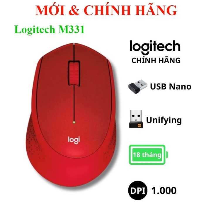 Chuột không dây Logitech M330 Silent Yên Tĩnh M330