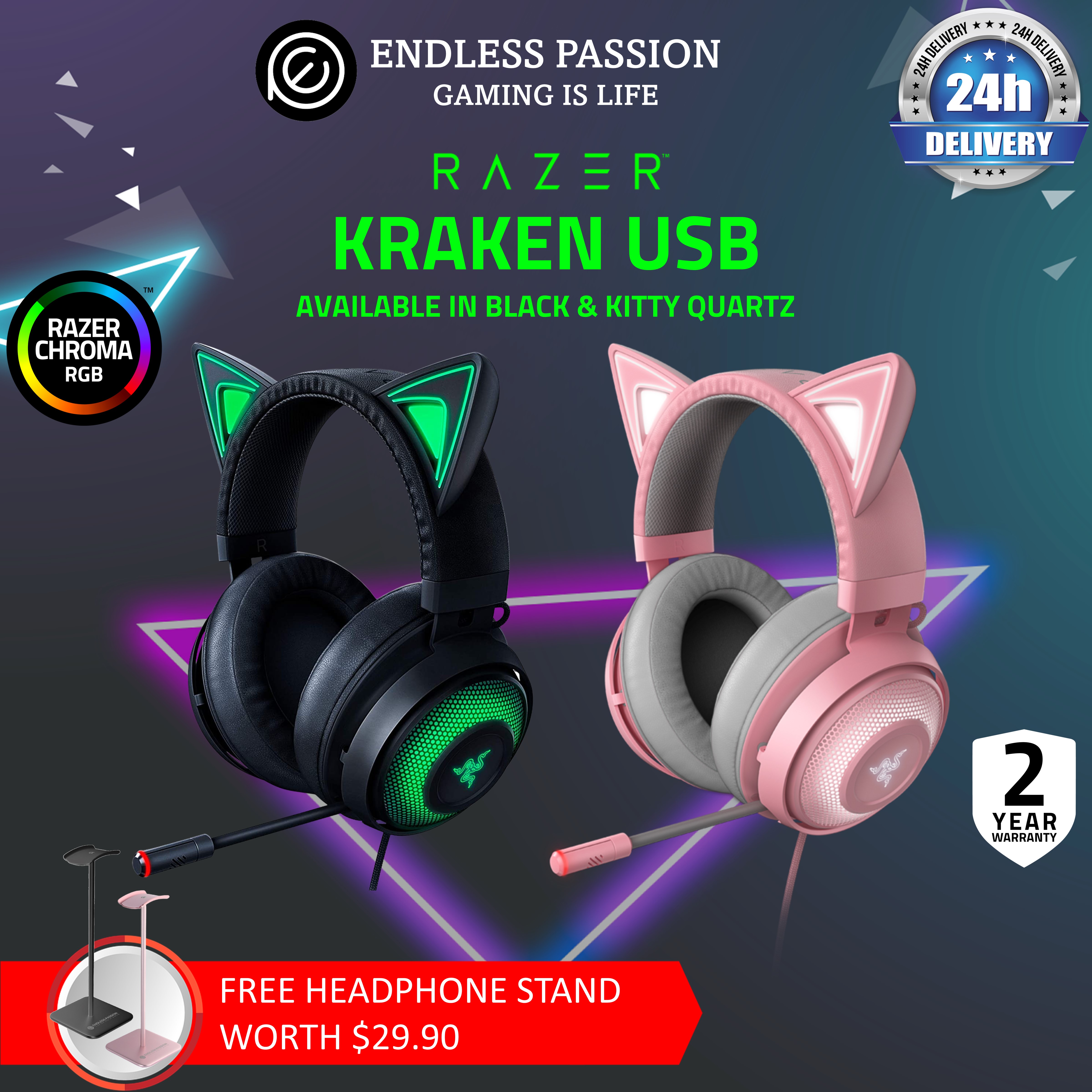 razer kraken kitty ears chroma usb headset