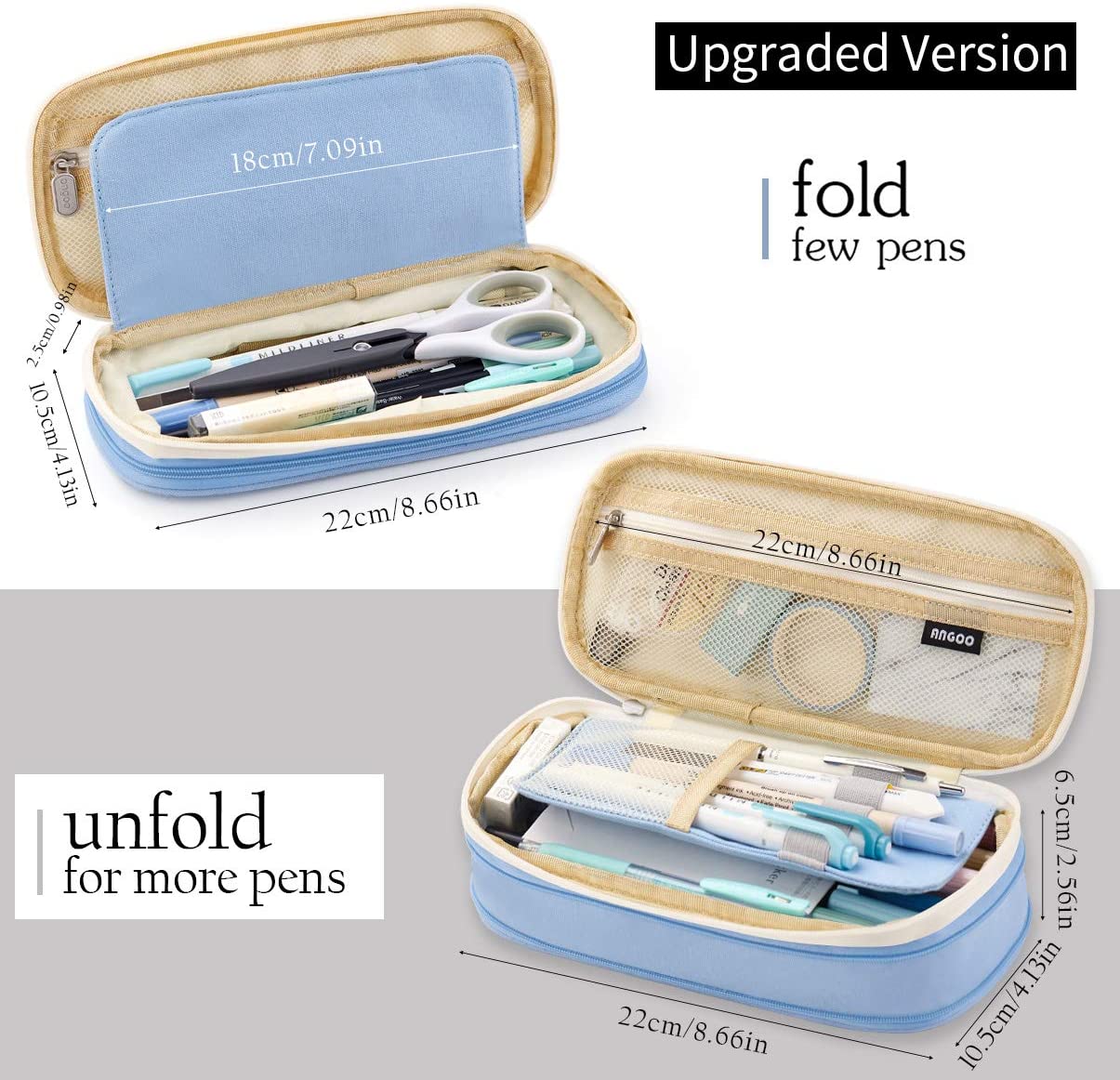【Bestselling Product】 Large Capacity Double Layer Canvas Pencil Case for Students Box Office Student Pen Bag Stationery Back to School Supplies.