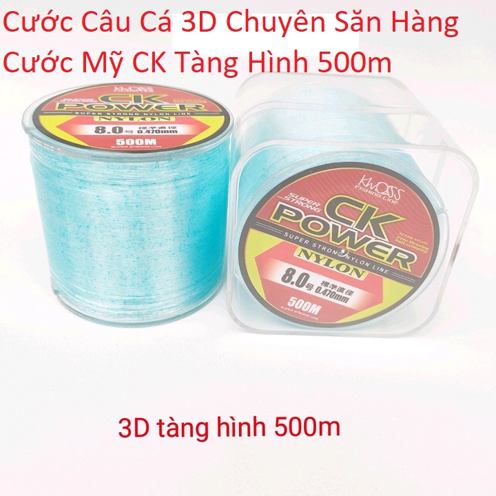 Dây cước câu cá 3d chuyên săn hàng cước mỹ ck tàng hình 500m