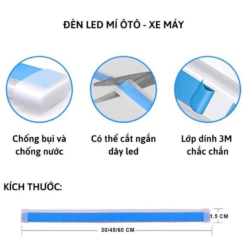 Dây Led Mí Chạy Audi 30cm ( Giá 2 Dây) Chống Nước