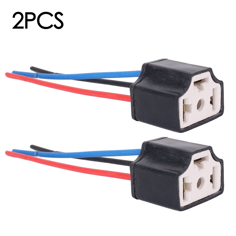 2/4pcs Car H4 Headlight 3-hole Lamp Holder Car Headlight Bulb Connector Lighting Assemblies