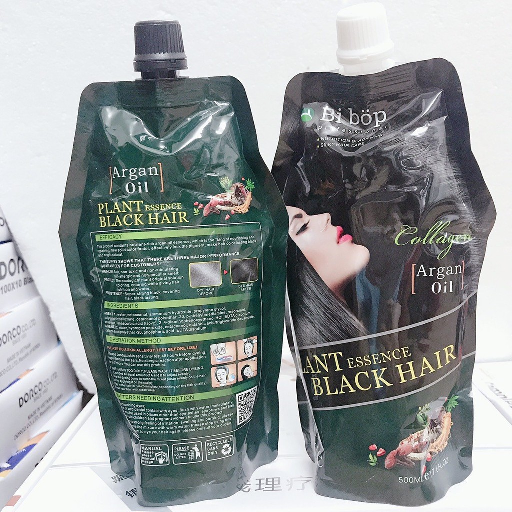 Thuốc nhuộm tóc phủ bạc màu đen đẹp phủ bạc 100% không dính da đầu - BIBOP