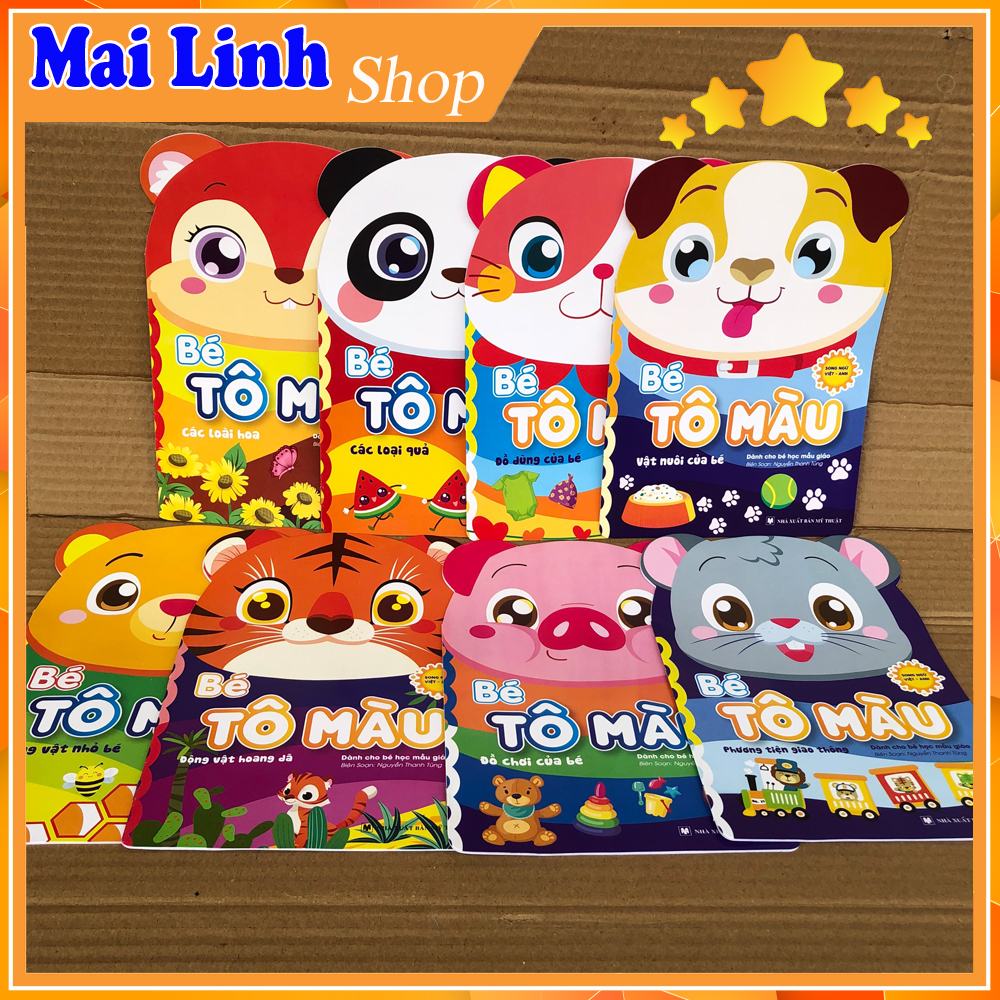 [HCM]Bộ sách tô màu gồm 8 quyển. Mỗi quyển 16 trang.