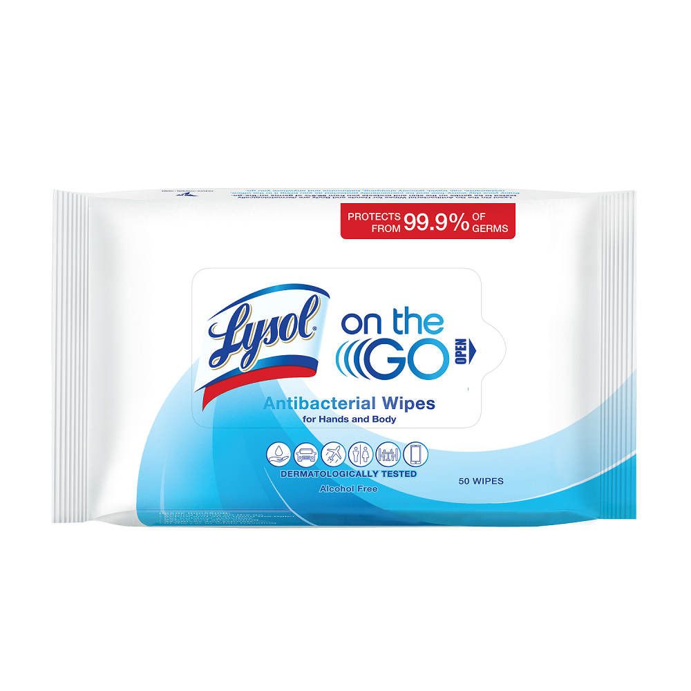 LYSOL On The Go Antibacterial Wipes 50S