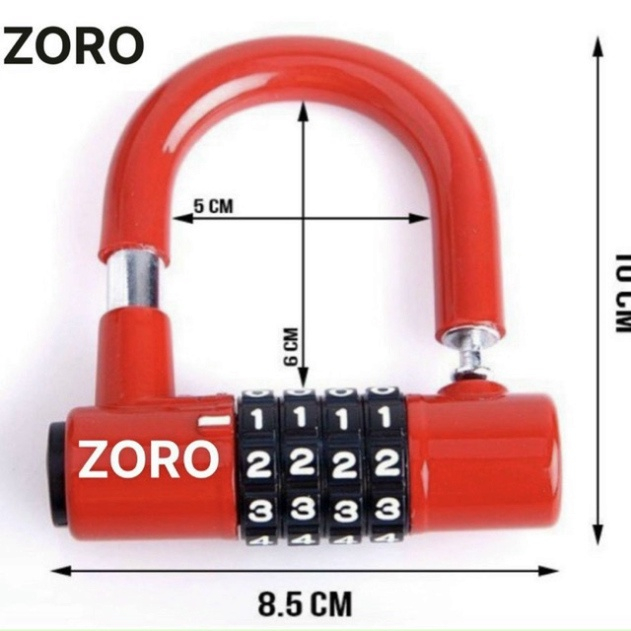 Ổ KHOÁ 4 SỐ CHỐNG TRỘM CHỮ U SIÊU BỀN **