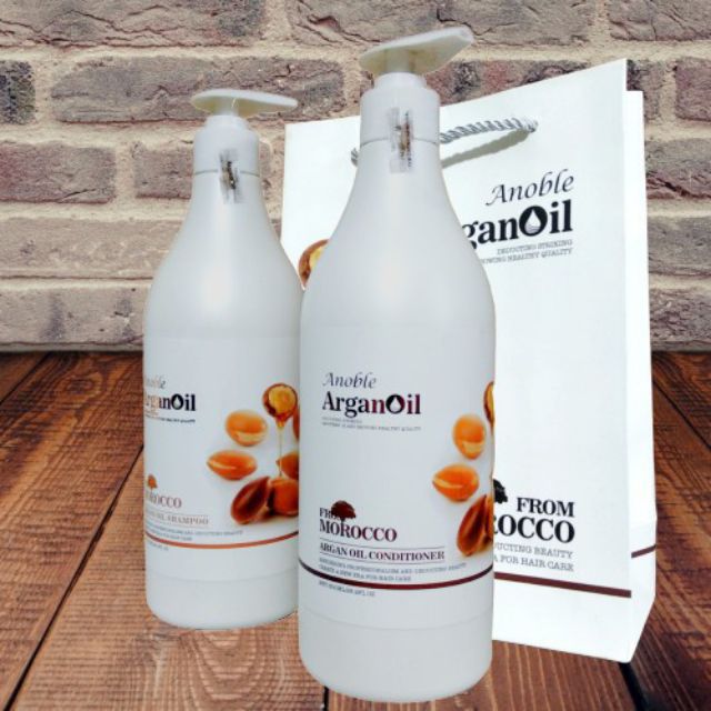 [Chính hãng] Cặp Dầu Gội Xả Anoble Argan Oil 800mlx2