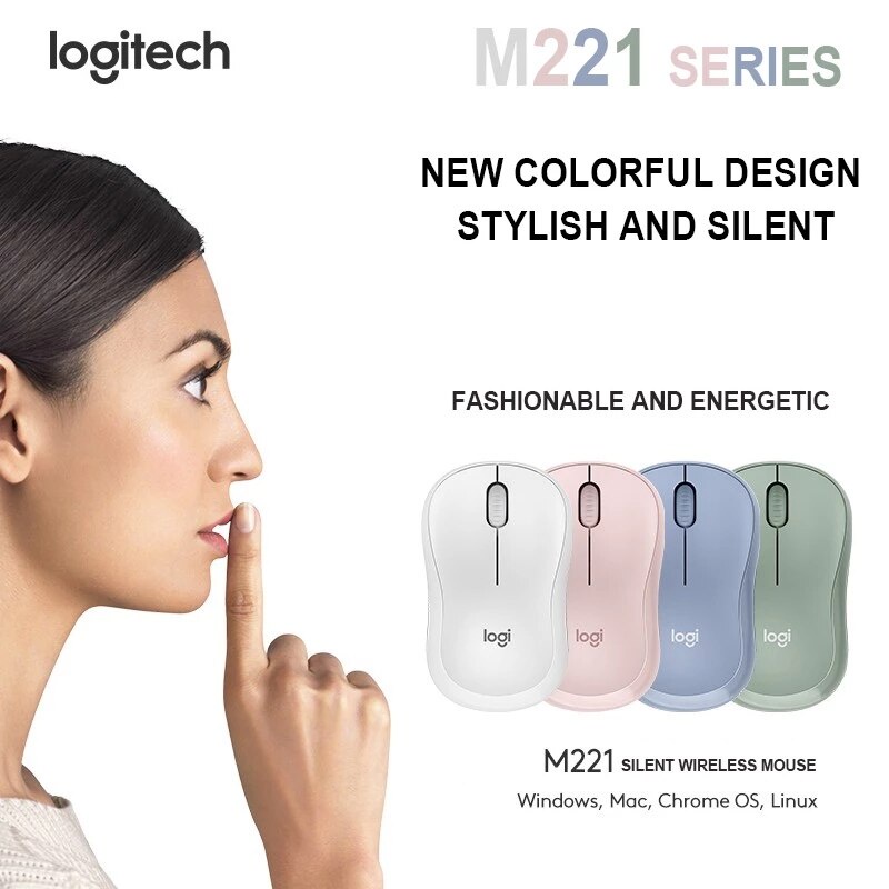 Logitech M221 Mouse Wireless Mouse Silent Mouse with 2.4GHz Optical Ergonomic PC Gaming Mouse for Mac OS 【100% Original】