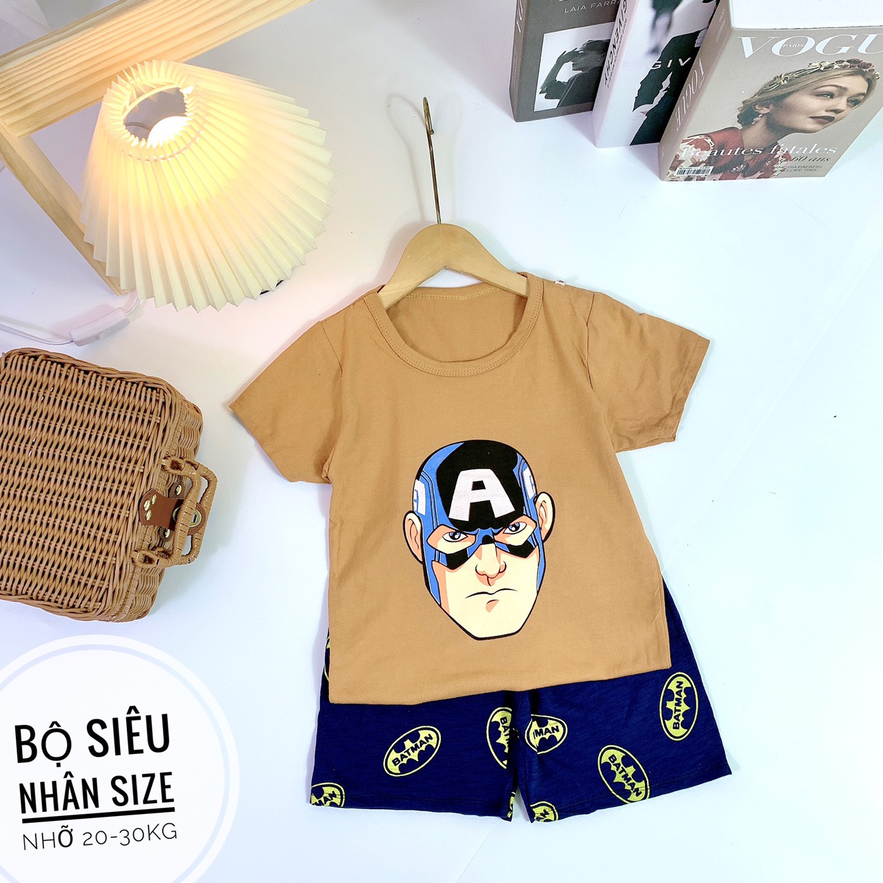 Bộ bé trai Marvel size nhỡ 20kg-30kg