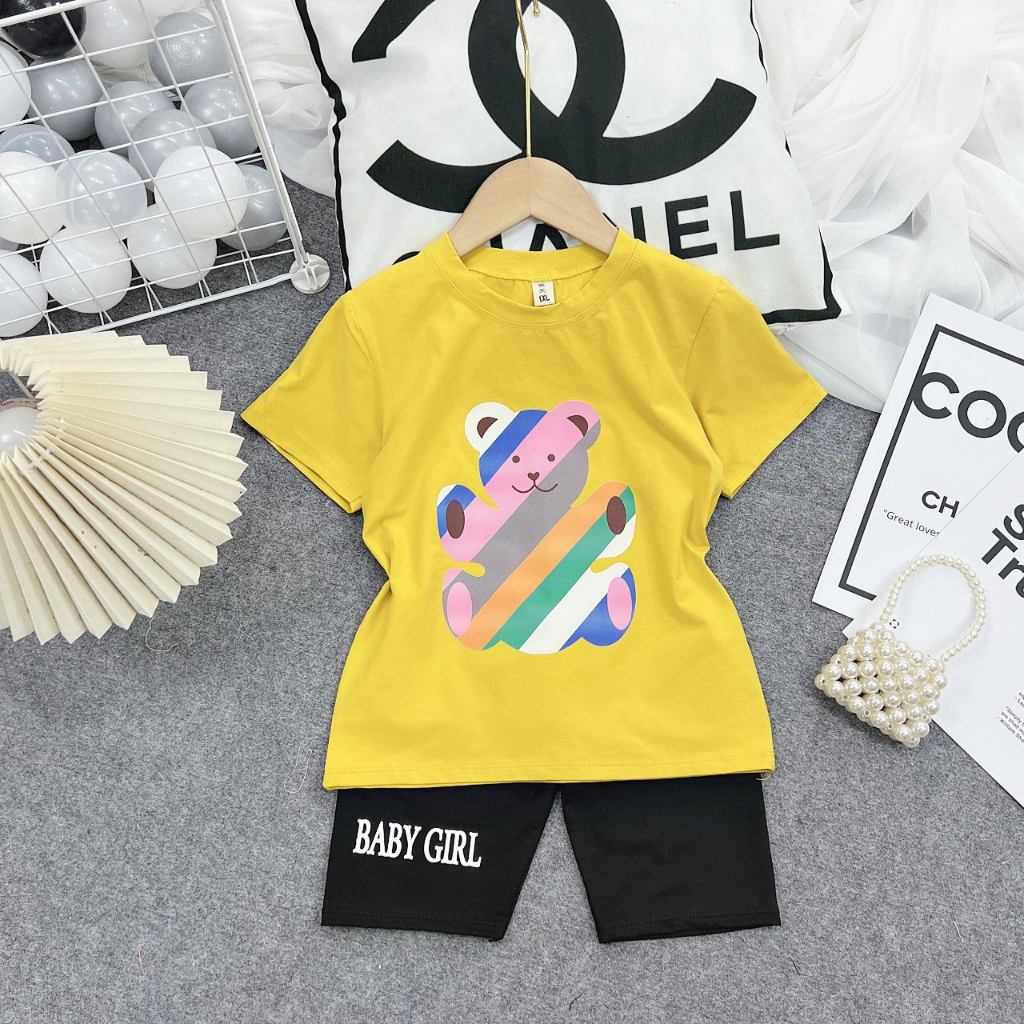[8-40kg] Đồ bộ bé gái quần lửng 4 Màu