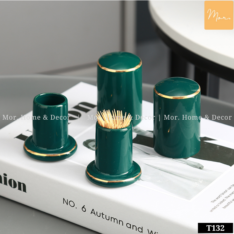 Lọ đựng tăm sứ cao cấp - t132