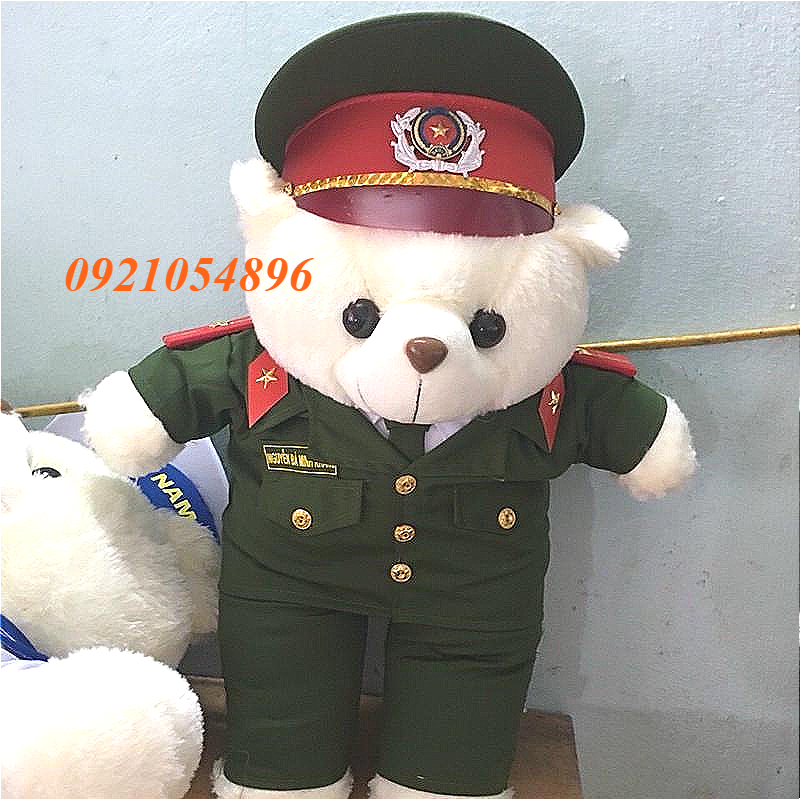 Gấu bông công an size 55-70cm