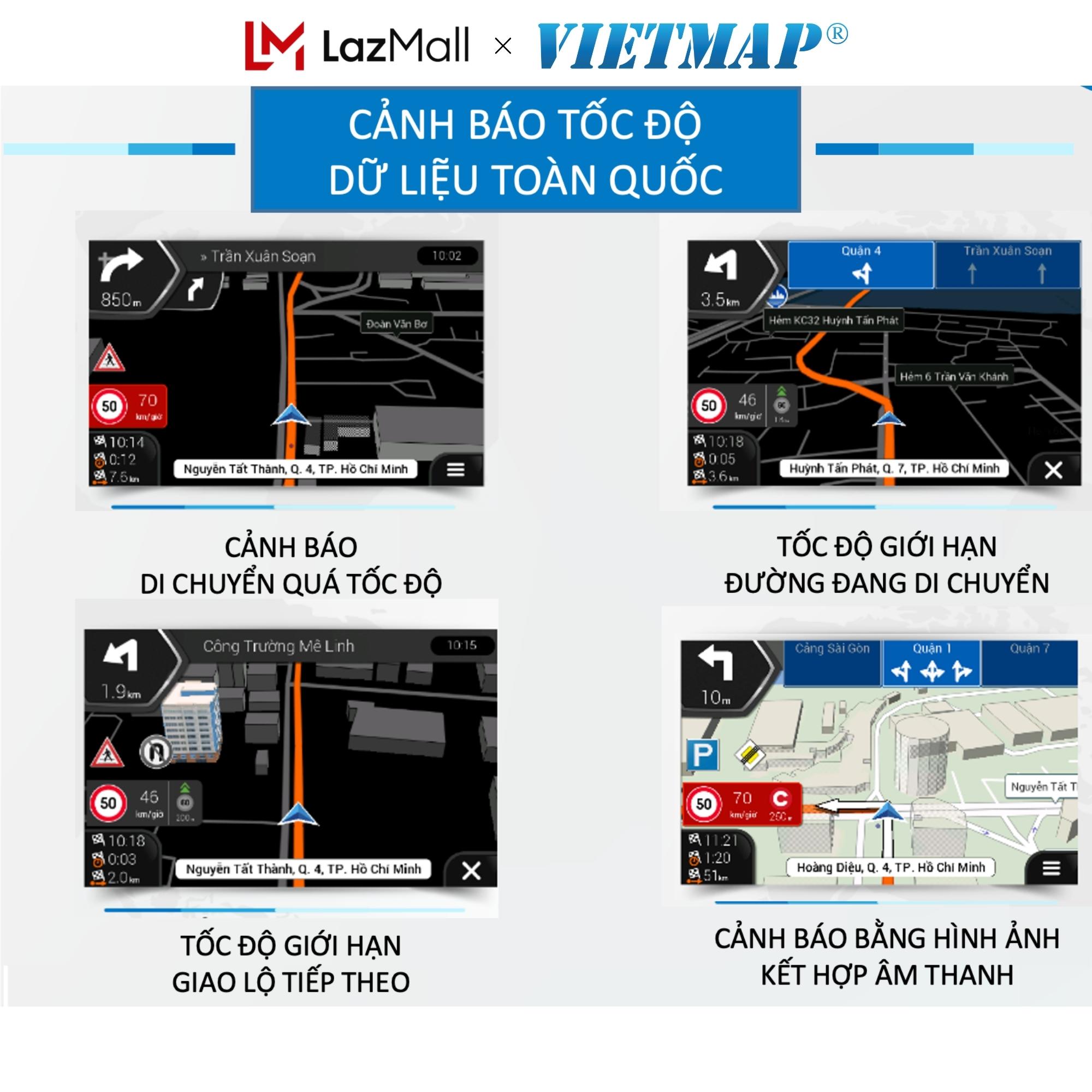 Phần mềm Vietmap S2 (Hộp Mã) dẫn đường ô tô_ Cảnh báo tốc độ giới hạn bằng giọng nói- Dữ...