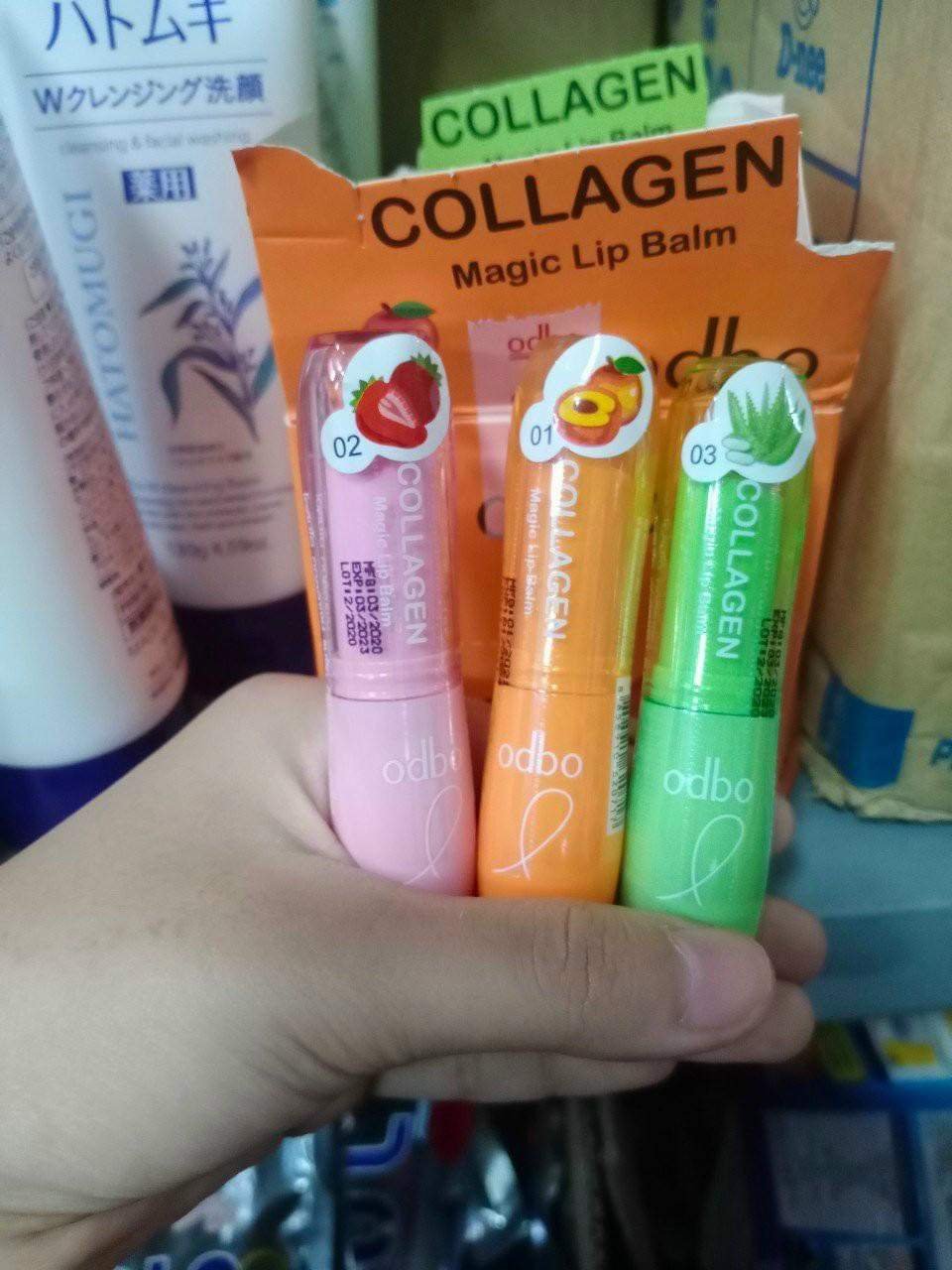 Son gió dưỡng môi căng mọng Odbo Collagen Magic Lip Balm Thái Lan