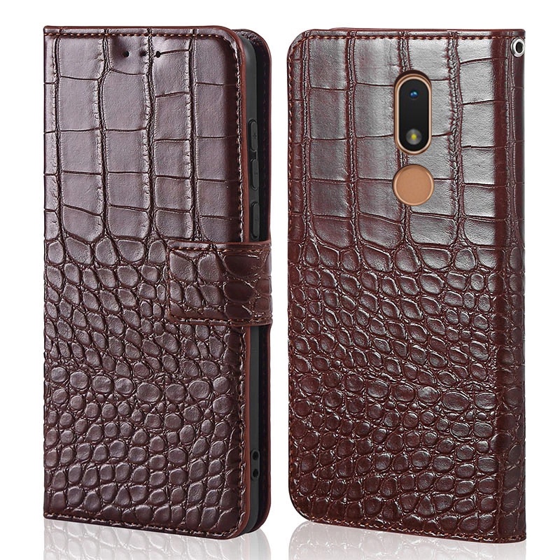 Crocodile Leather Case For Nokia 3.2 Nokia3.2 Flip Cover