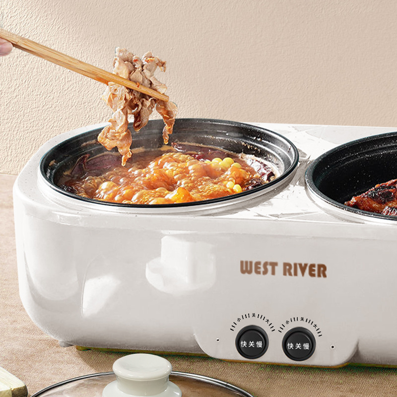 SADA Double-gallon rice cooker cross-border multi-function small electric cooking pot Yuanyang electric hot pot household electric steaming all-in-one pot
