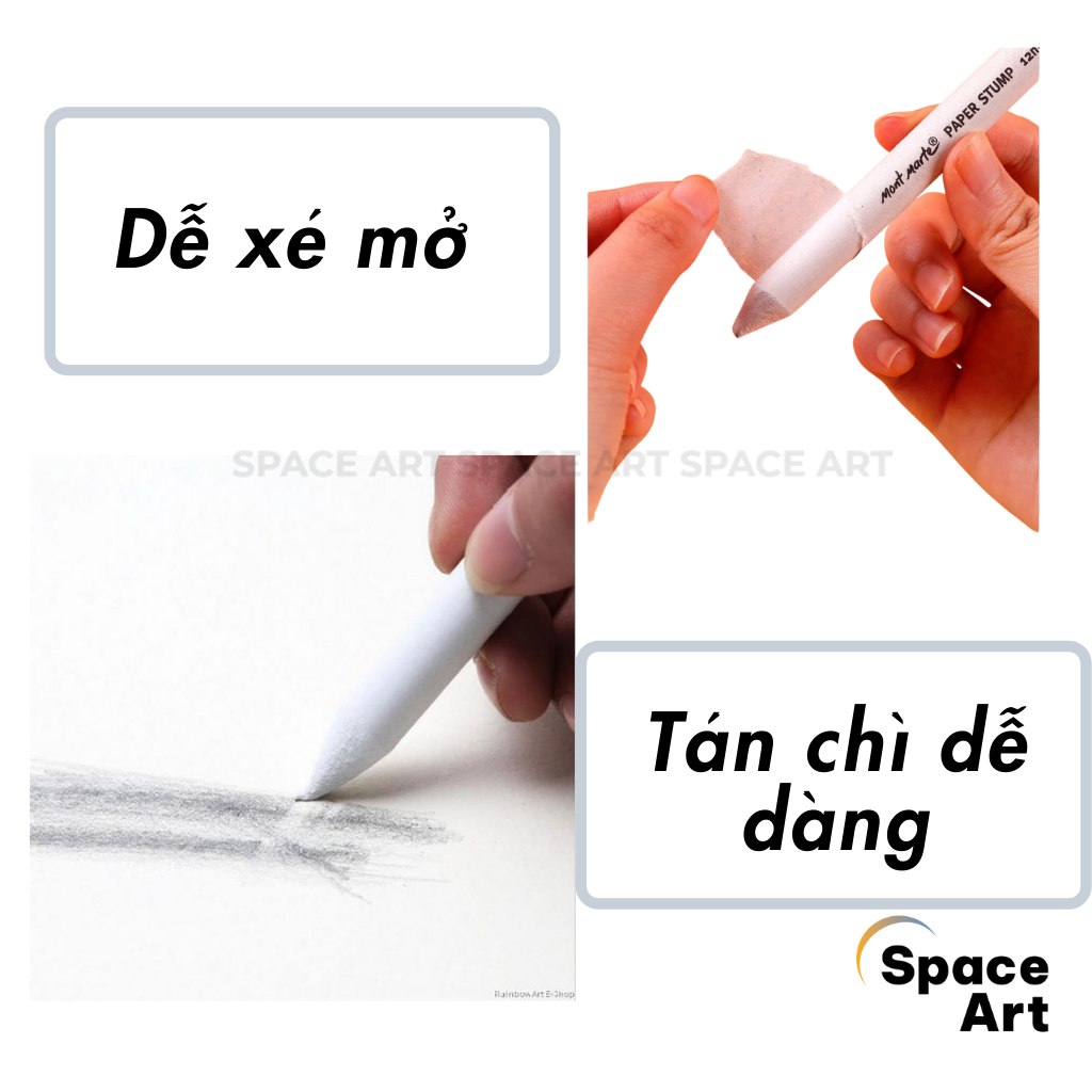 [Chính hãng]Di chì/ chà chì Mont Marte bộ 7 cây đủ size