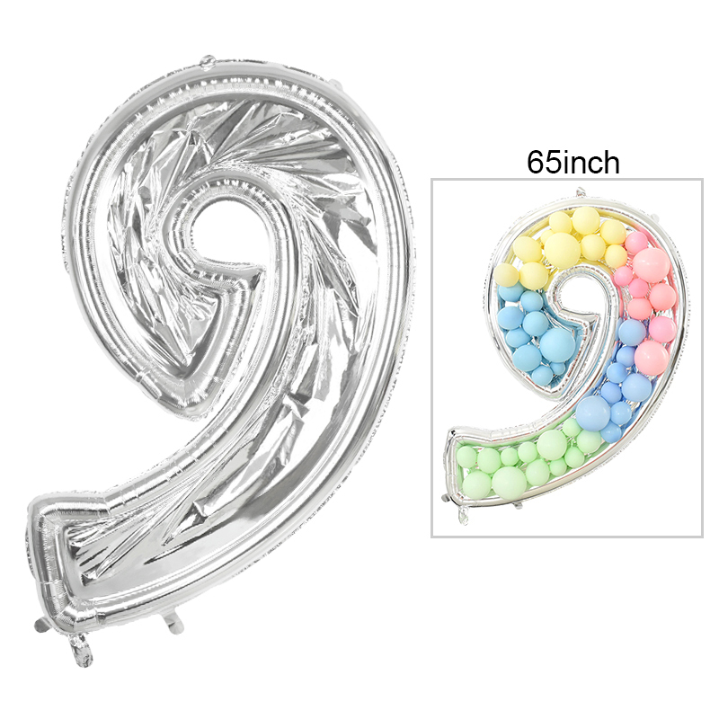 65Inch Giant Number Frame Foil Balloon 1 2 3 2 5 6 7 8 9 Mosaic Balloon